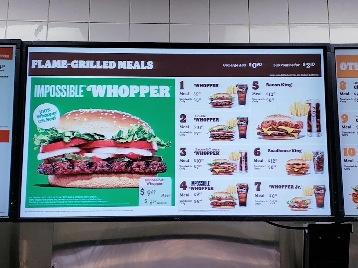 Menu, Burger King