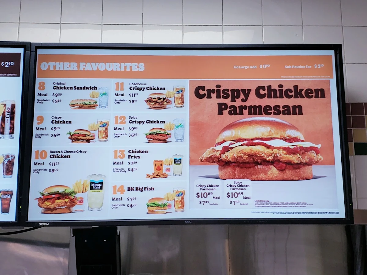 Menu, Burger King