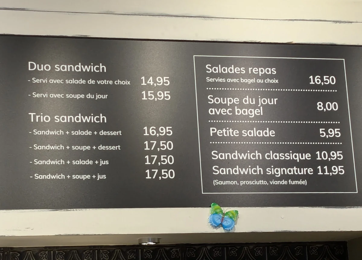 Menu, La Fabrique de Bagel Montreal