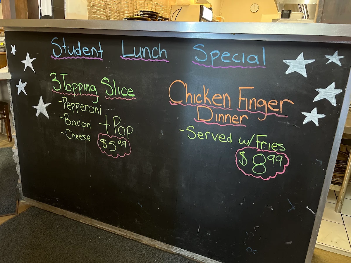 Menu, Apollo's Pizzeria