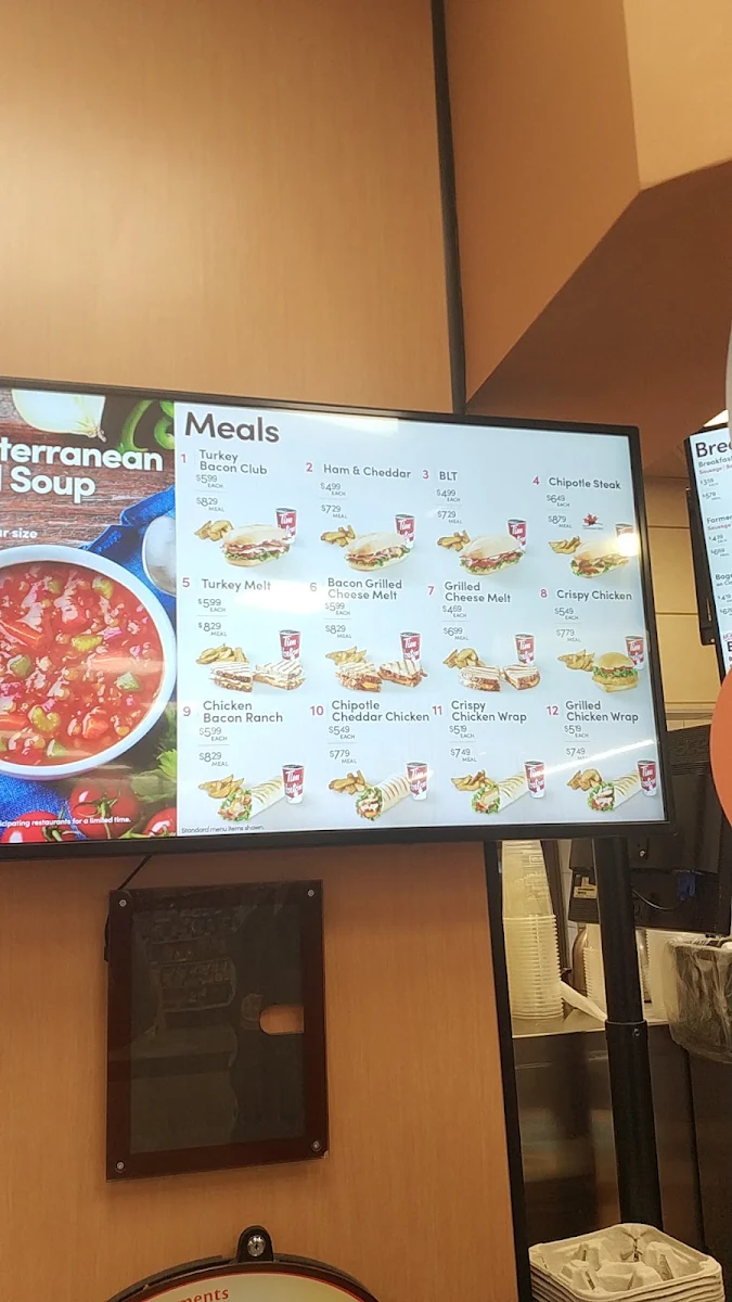 Menu, Tim Hortons