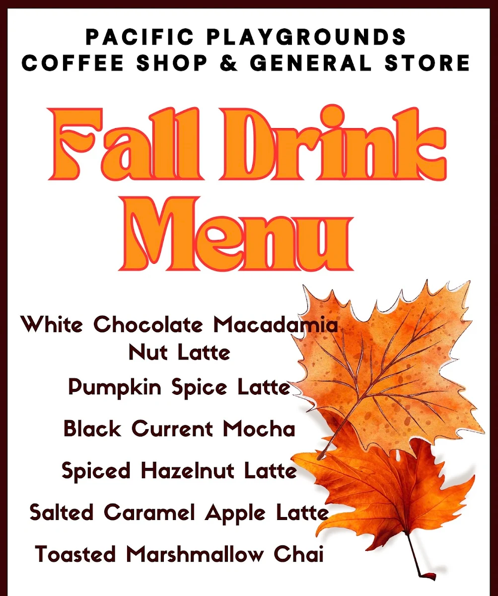 Menu, Beachcombers General Store