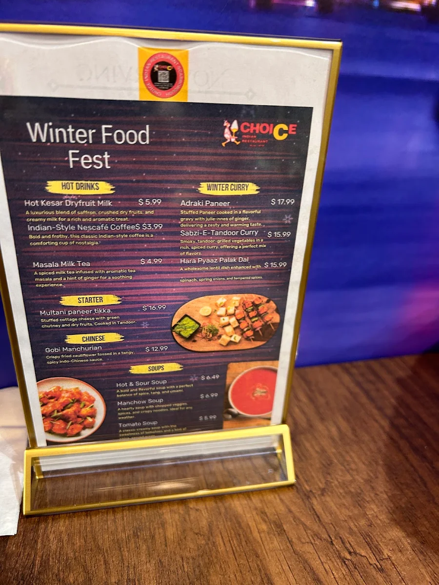 Menu, Choice Indian Restaurant | Best Indian Restaurant in Scarborough | Authentic Indian Restaurant