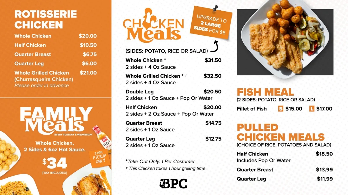 Menu, BPC CHICKEN