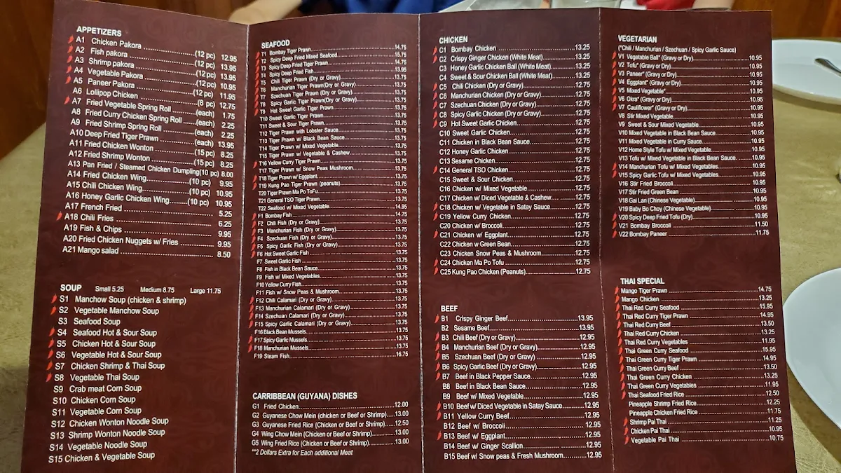 Menu, Super Hakka Restaurant