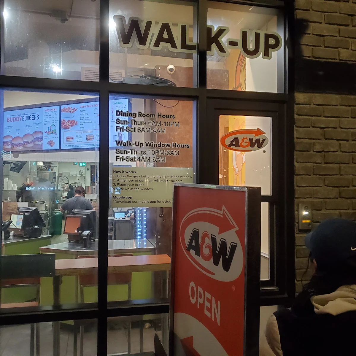 Menu, A&W Canada