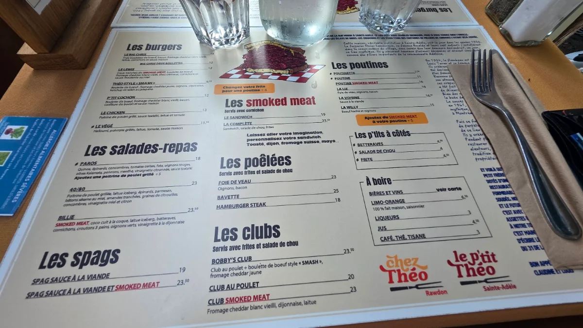 Menu, Le P’tit Théo