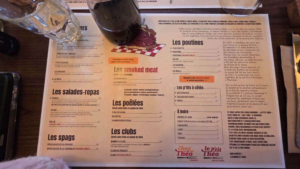 Menu, Le P’tit Théo
