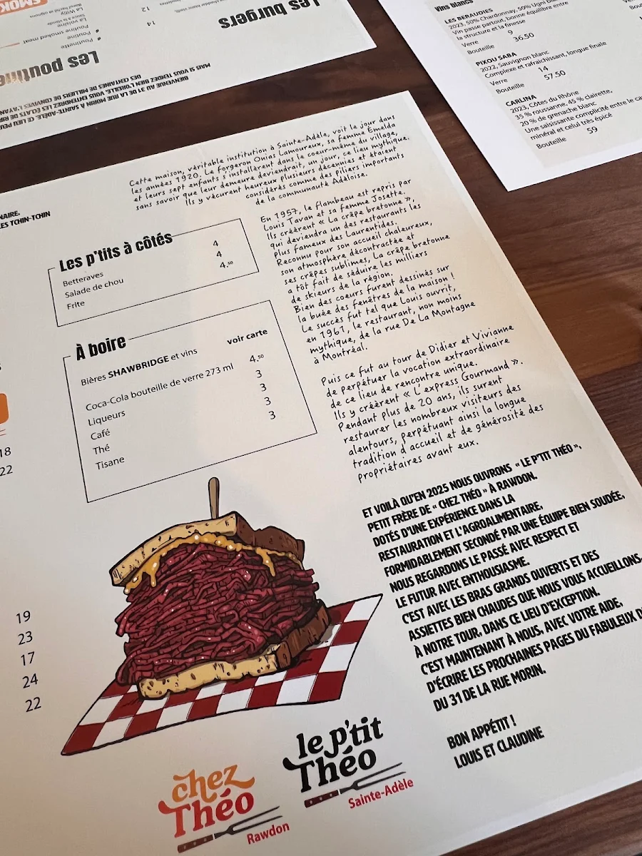 Menu, Le P’tit Théo