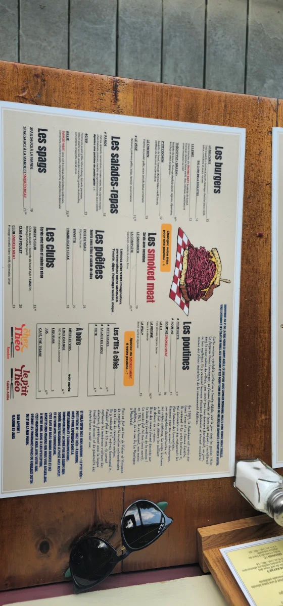 Menu, Le P’tit Théo