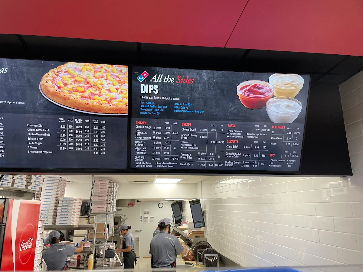 Menu, Domino's Pizza