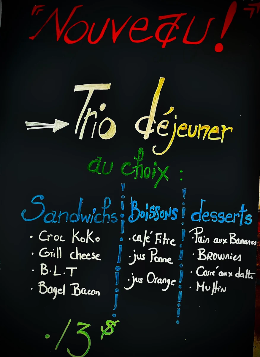 Menu, KoKo Café