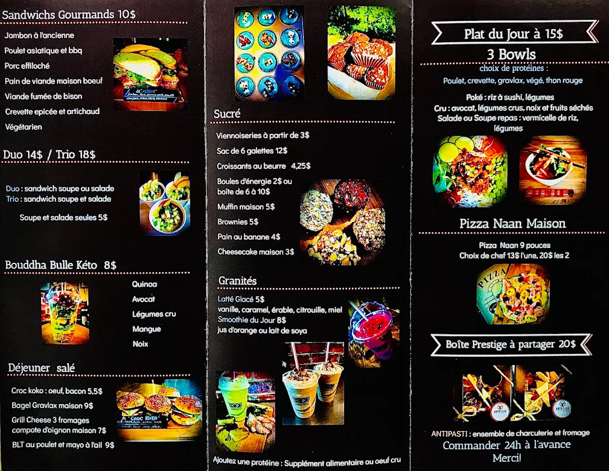Menu, KoKo Café