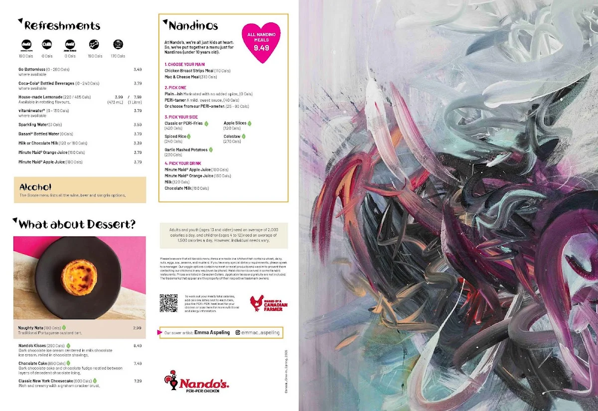 Menu, Nando's PERi-PERi