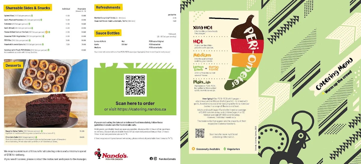 Menu, Nando's PERi-PERi