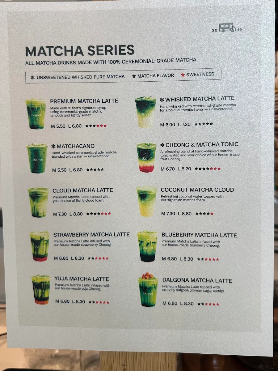 Menu, 18feet Coffee
