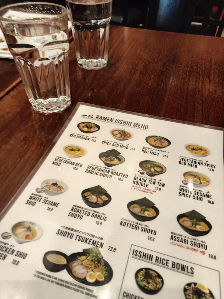 Menu, Ramen Isshin