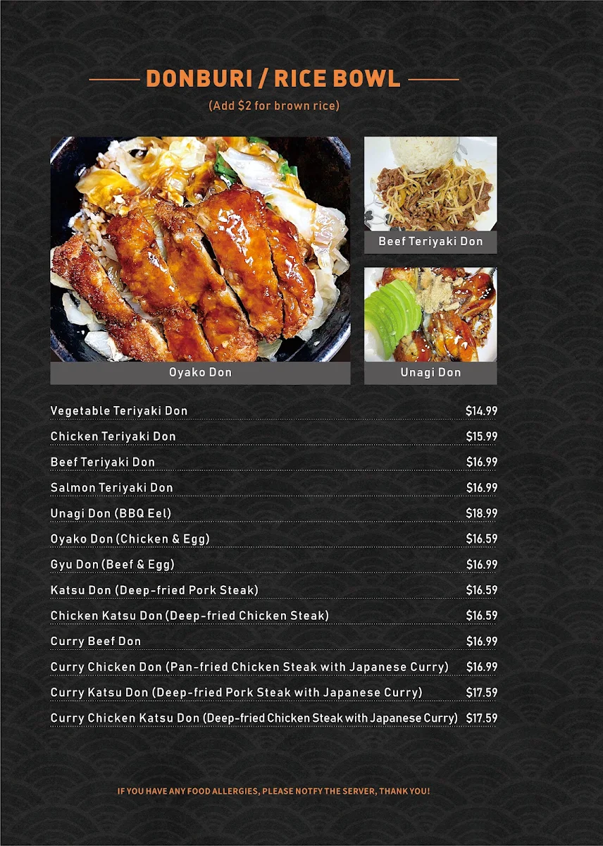 Menu, Moon Sushi on Dunbar (5% Off Website Orders)