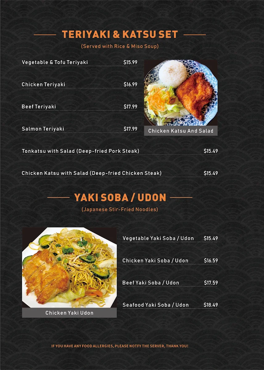 Menu, Moon Sushi on Dunbar (5% Off Website Orders)