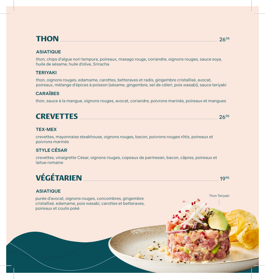 Menu, Küto - Comptoir à Tartares Beloeil