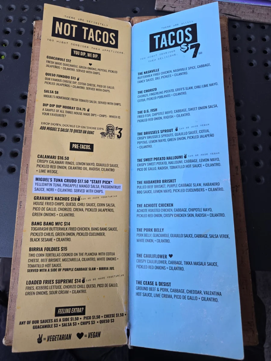 Menu, The Mule