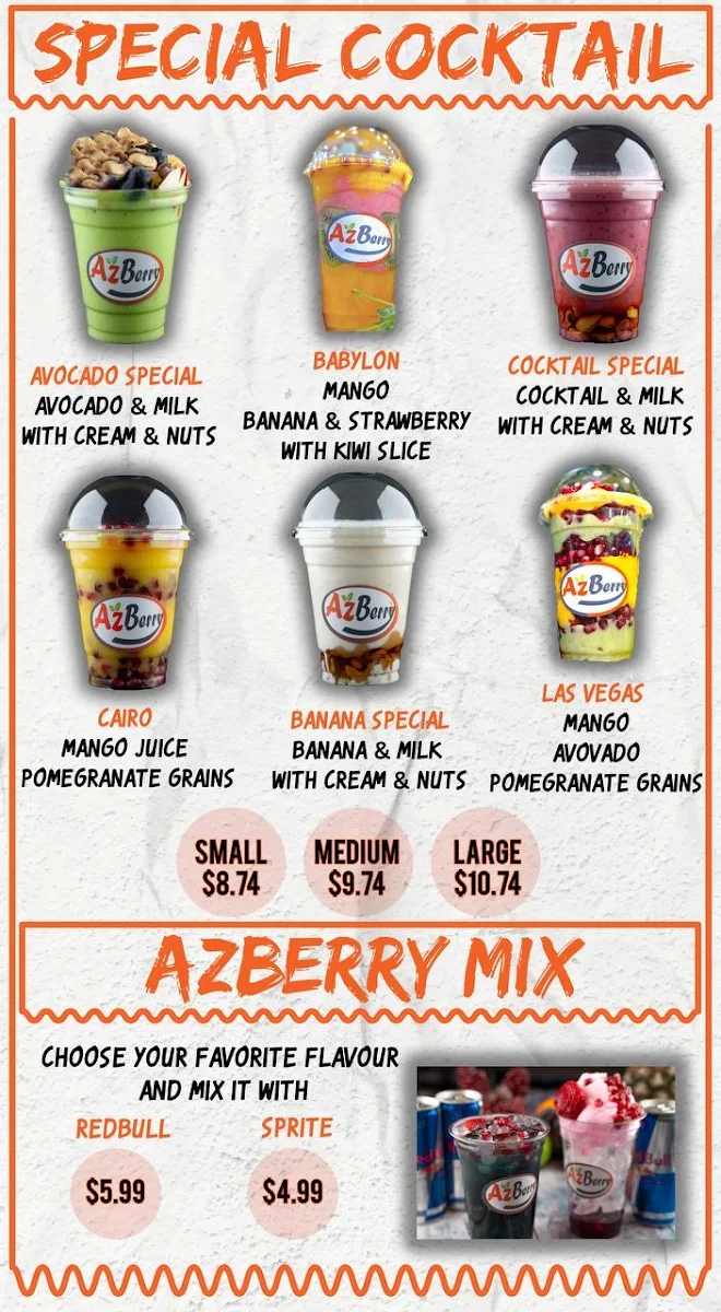 Menu, AzBerry ازبري