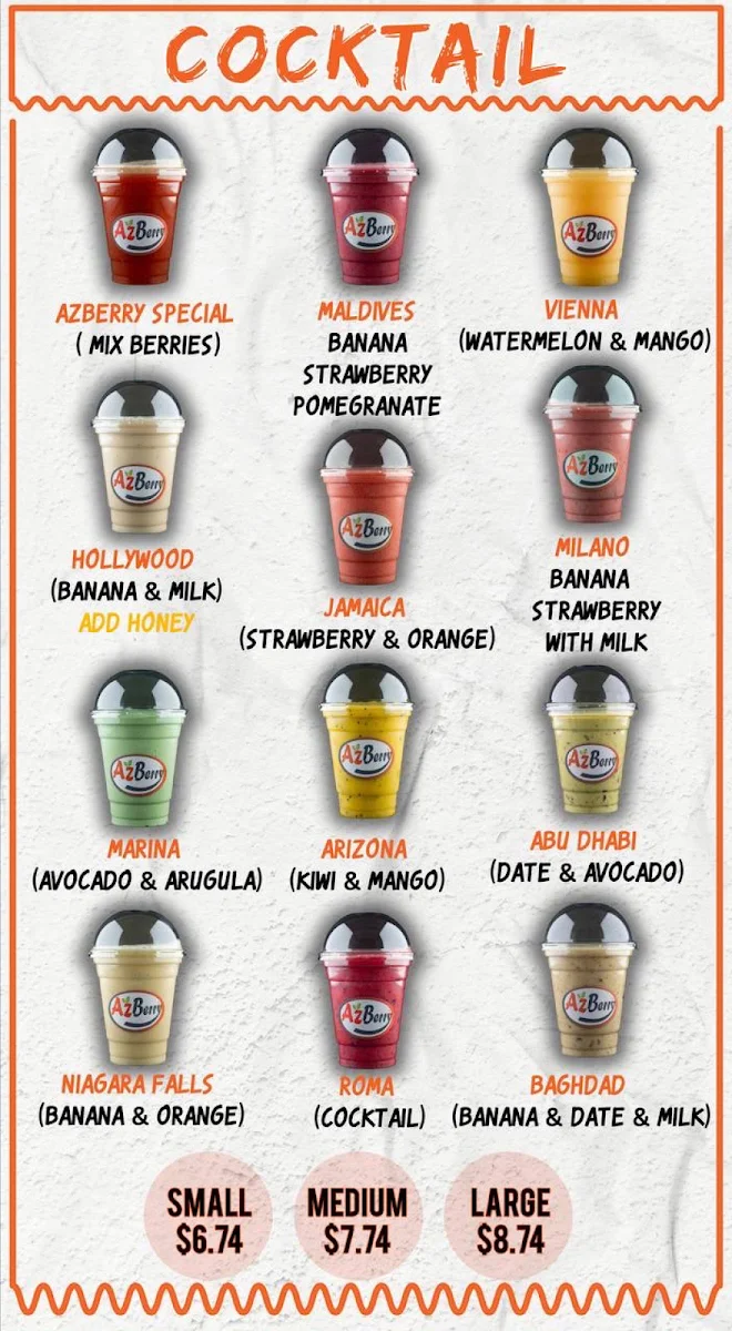 Menu, AzBerry ازبري