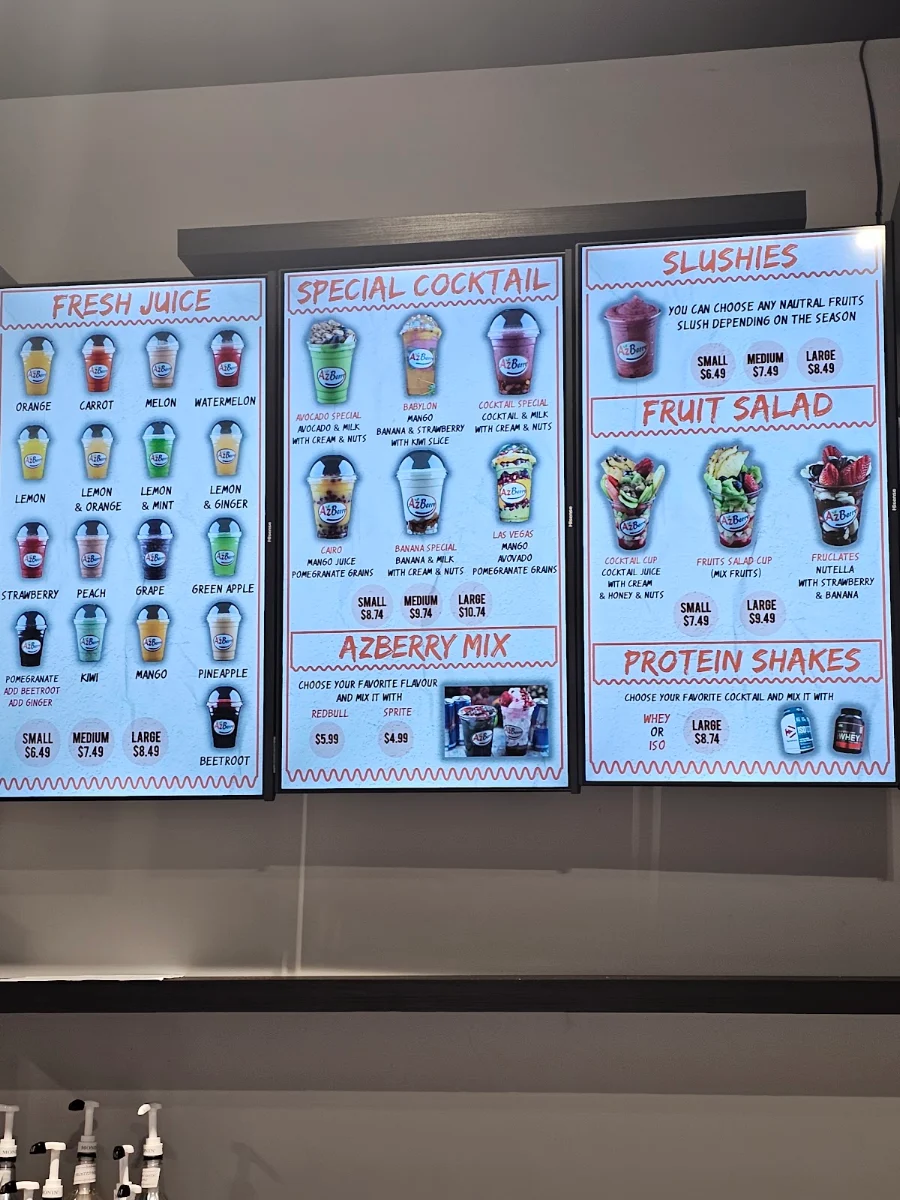 Menu, AzBerry ازبري