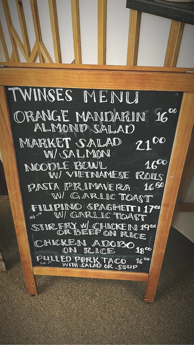 Menu, Twinses Cafe & Catering