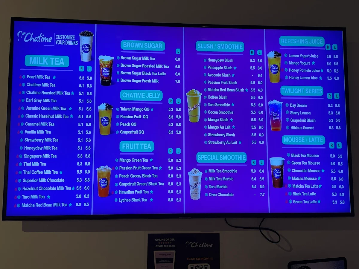 Menu, Chatime