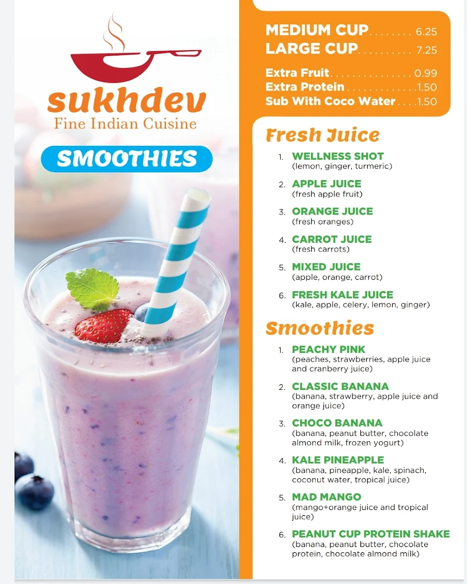 Menu, Sukhdev Restaurant Espanola