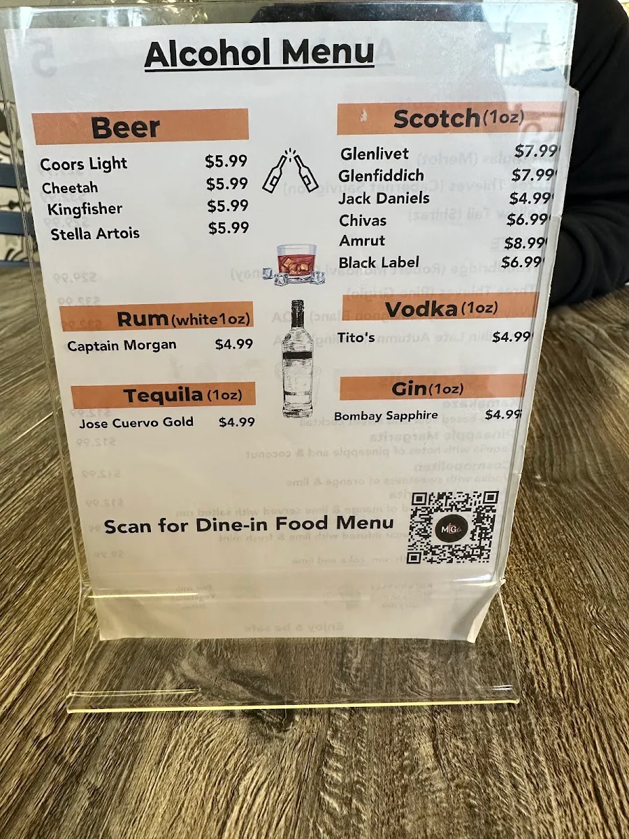 Menu, Milanu's Tandoori Grill