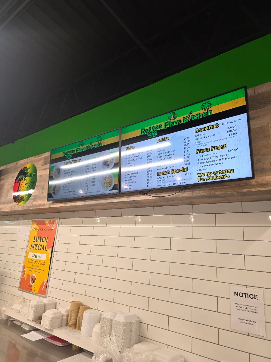 Menu, Reggae Flava Kitchen