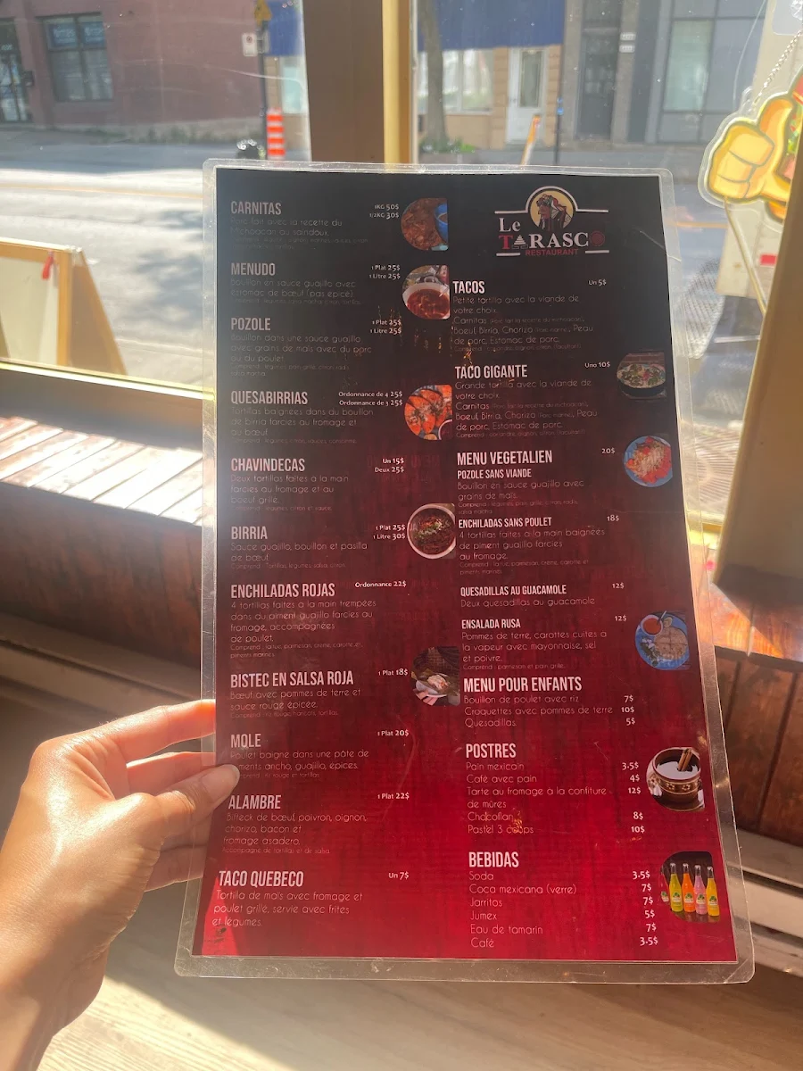 Menu, La Lune Aztèque