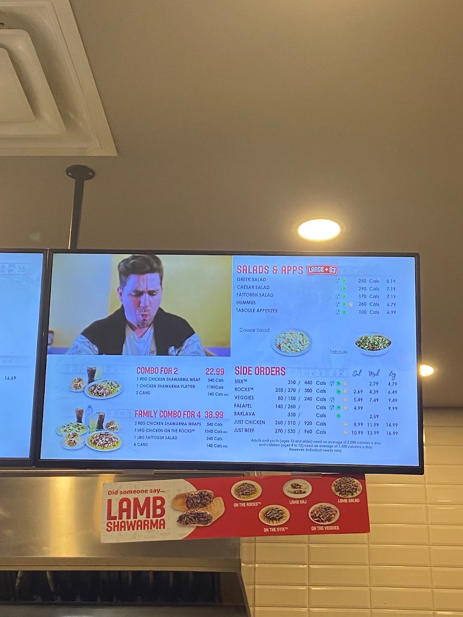 Menu, Osmow's Shawarma