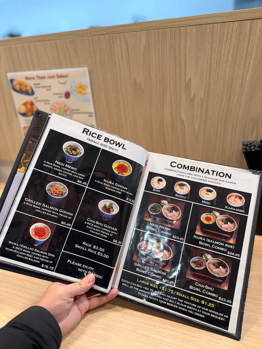 Menu, Hokkaido Ramen Santouka