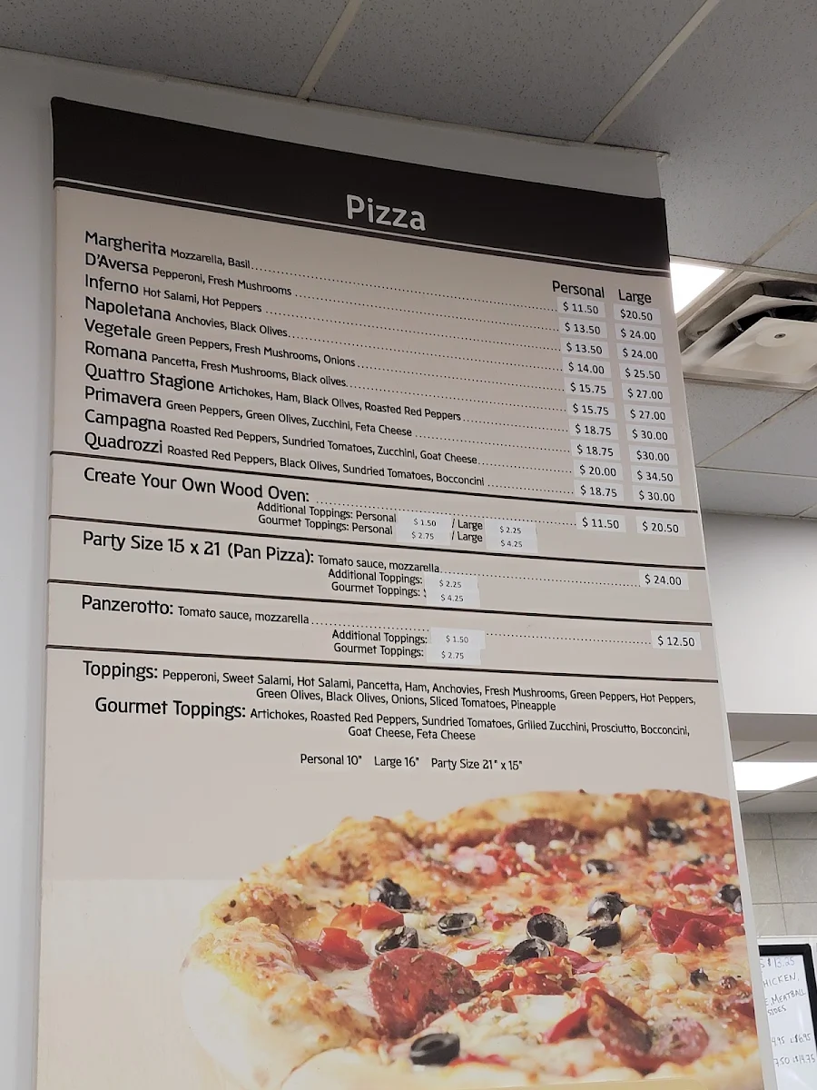 Menu, Nino D’Aversa Bakery