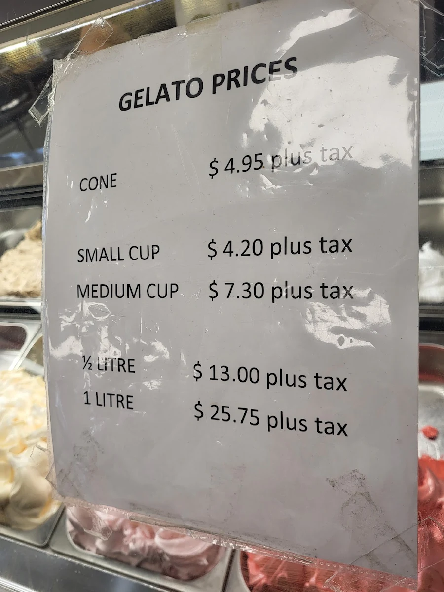 Menu, Nino D’Aversa Bakery