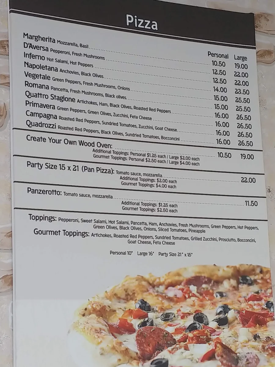 Menu, Nino D’Aversa Bakery
