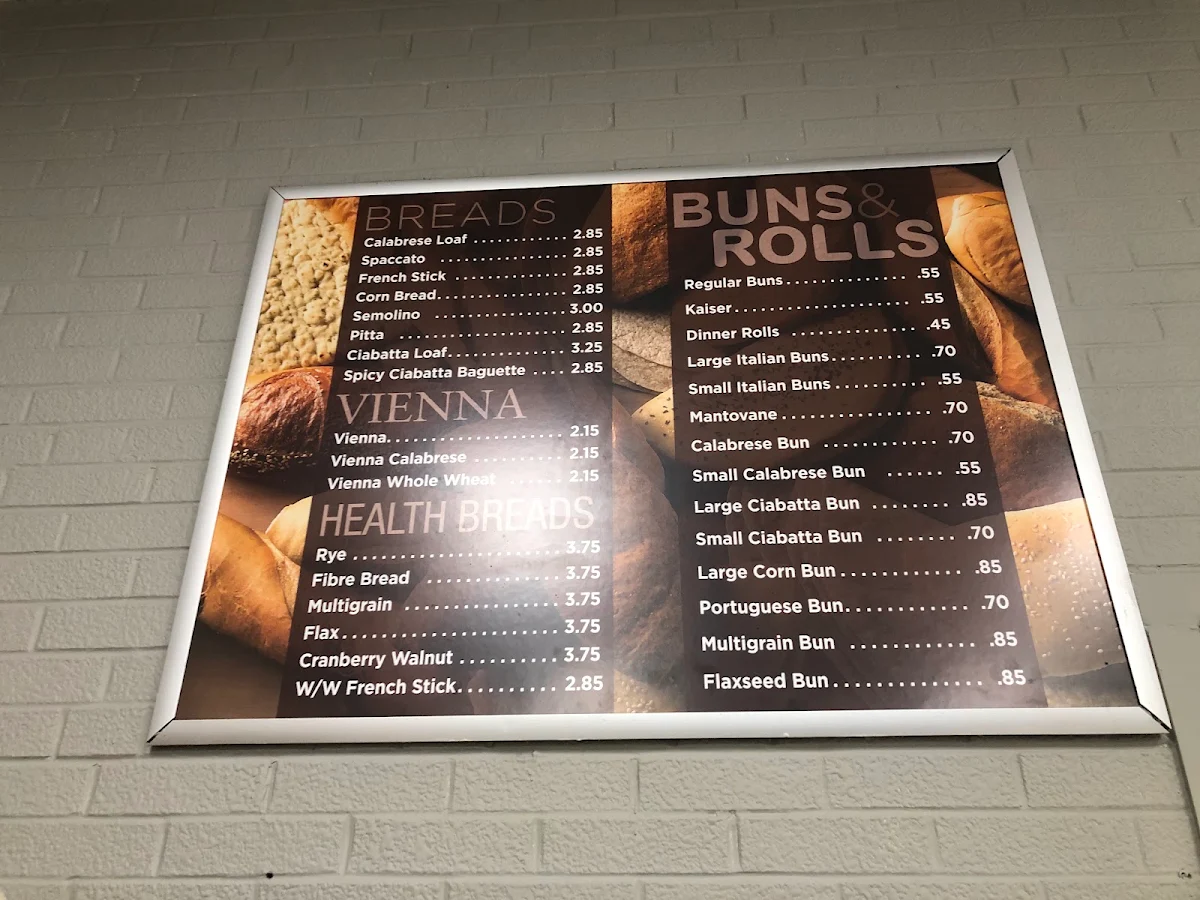 Menu, Nino D’Aversa Bakery