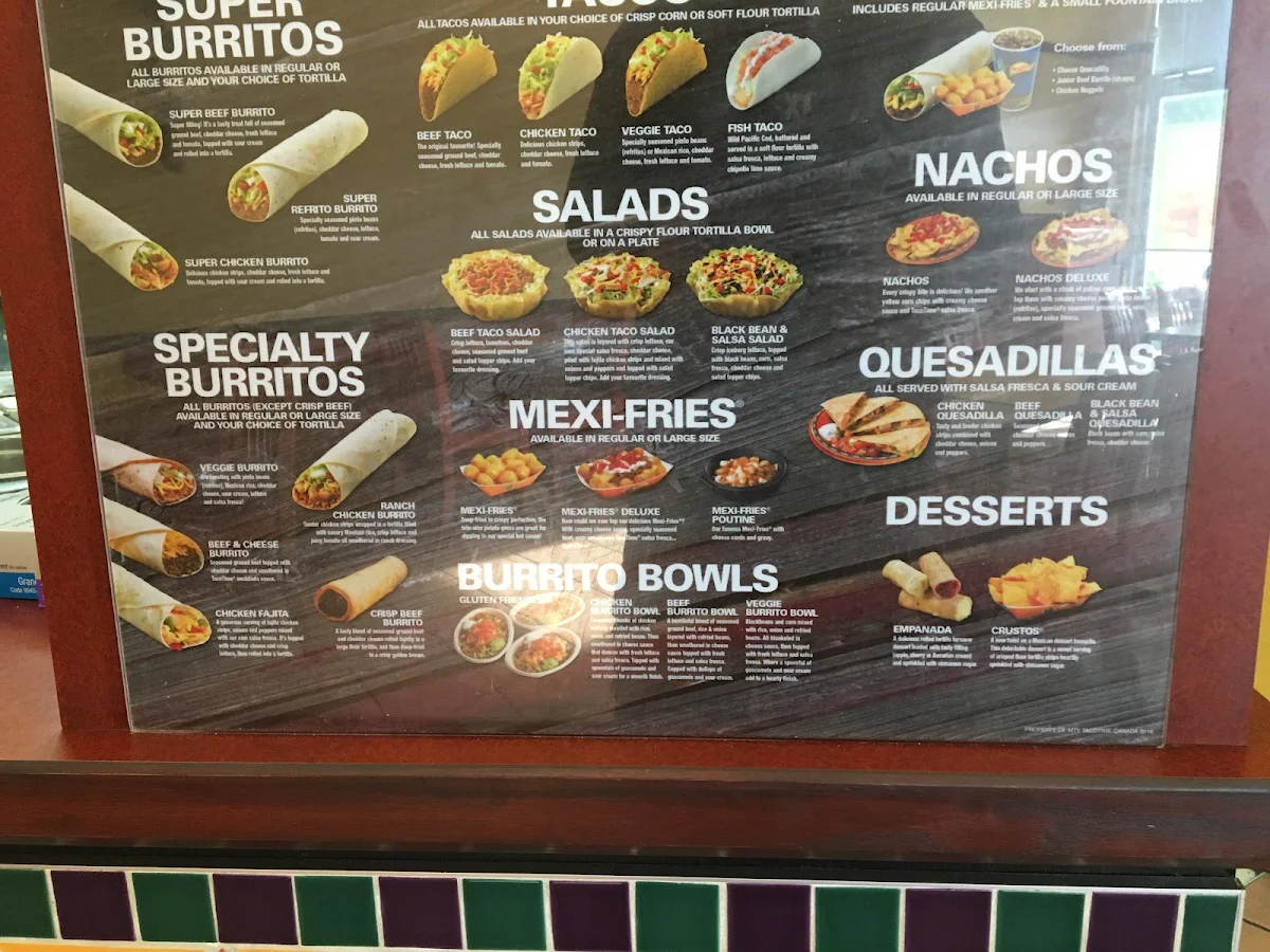 Menu, TacoTime