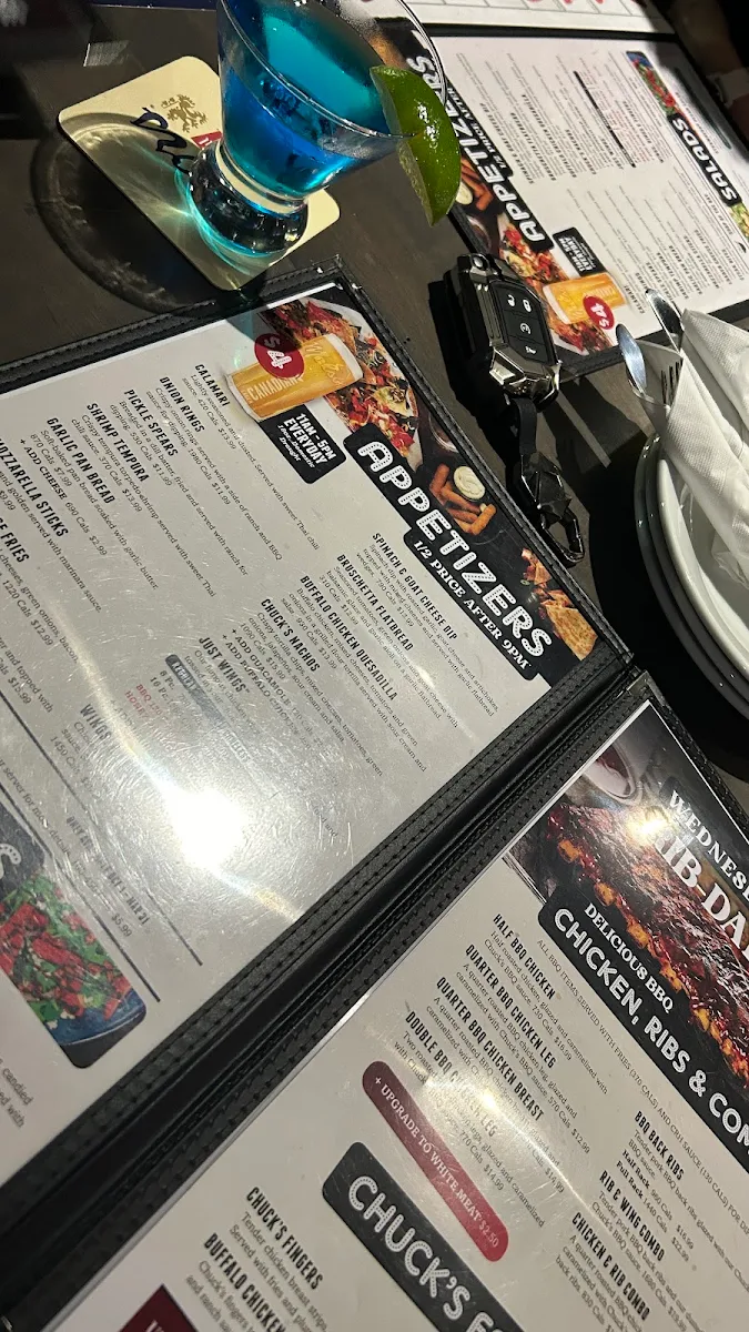 Menu, Chuck's Roadhouse Bar and Grill