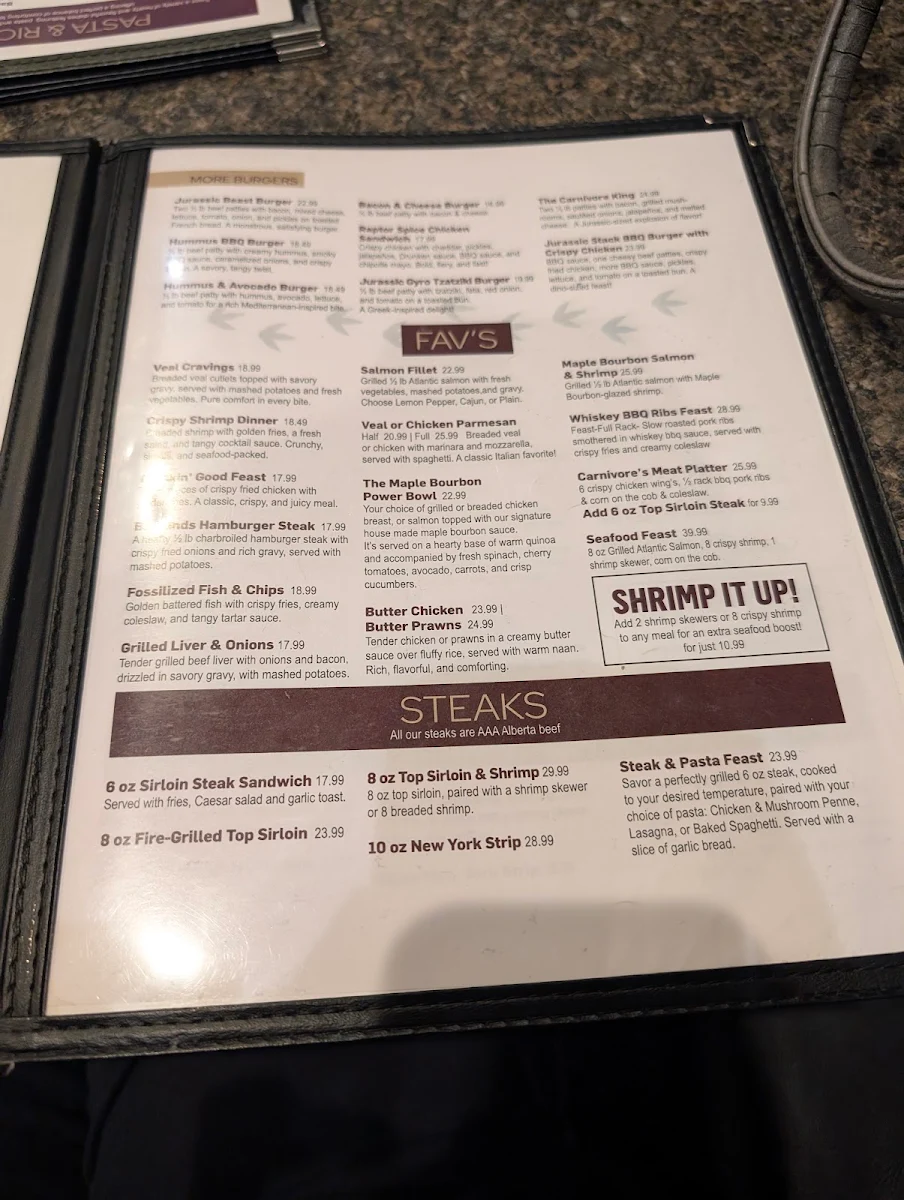 Menu, Yavis Family Restaurant & PropRoom Lounge