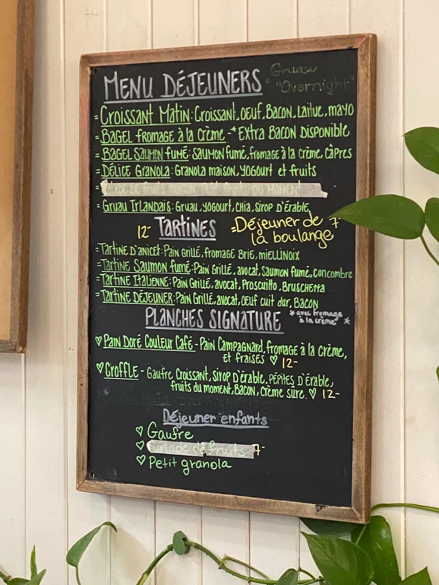 Menu, Couleur Café Signature