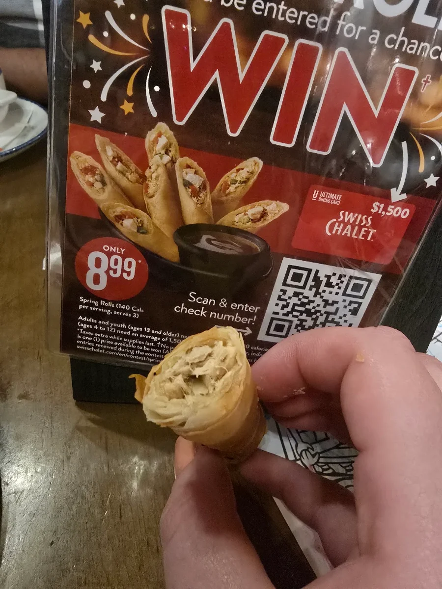 Menu, Swiss Chalet