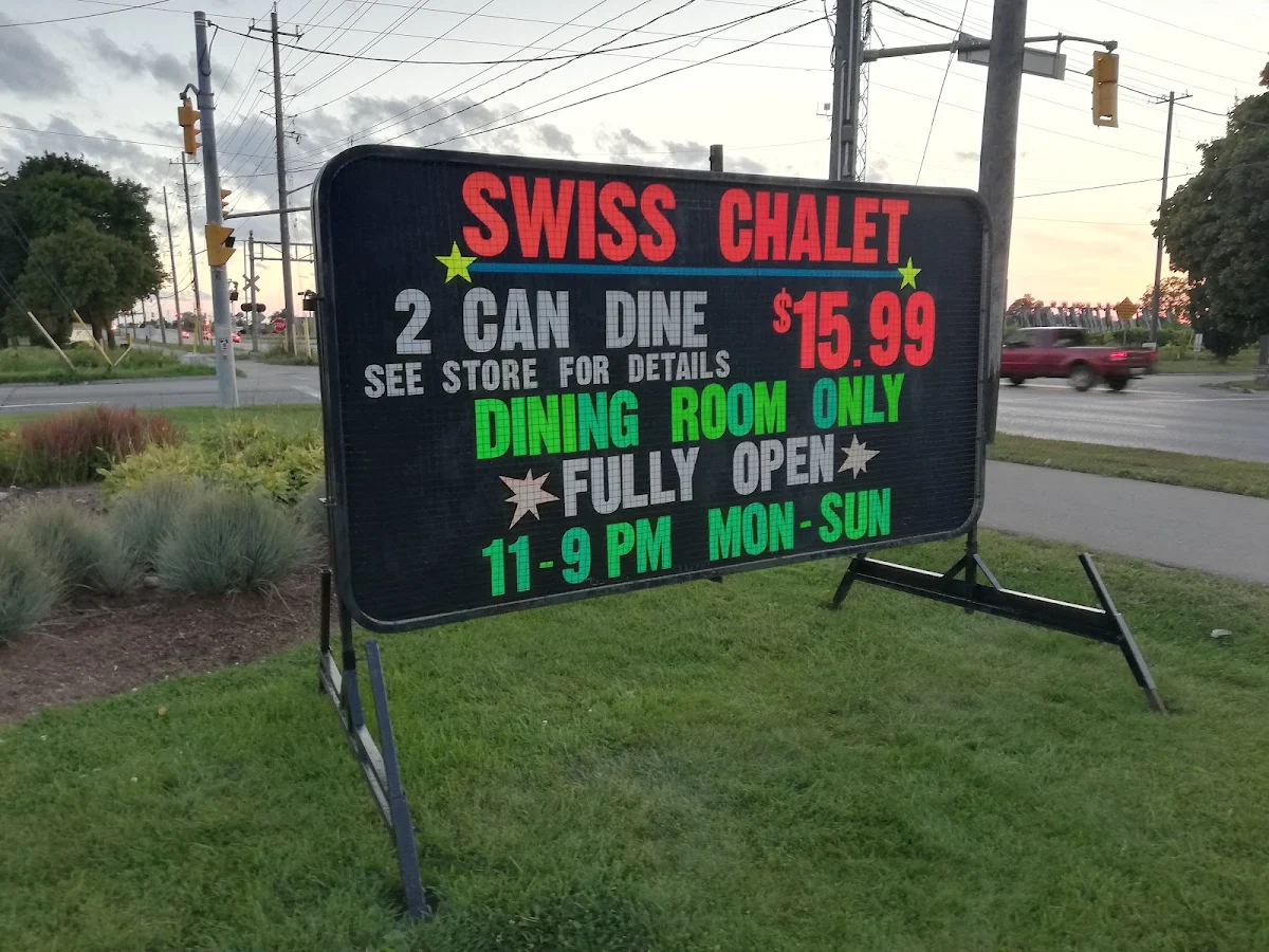 Menu, Swiss Chalet
