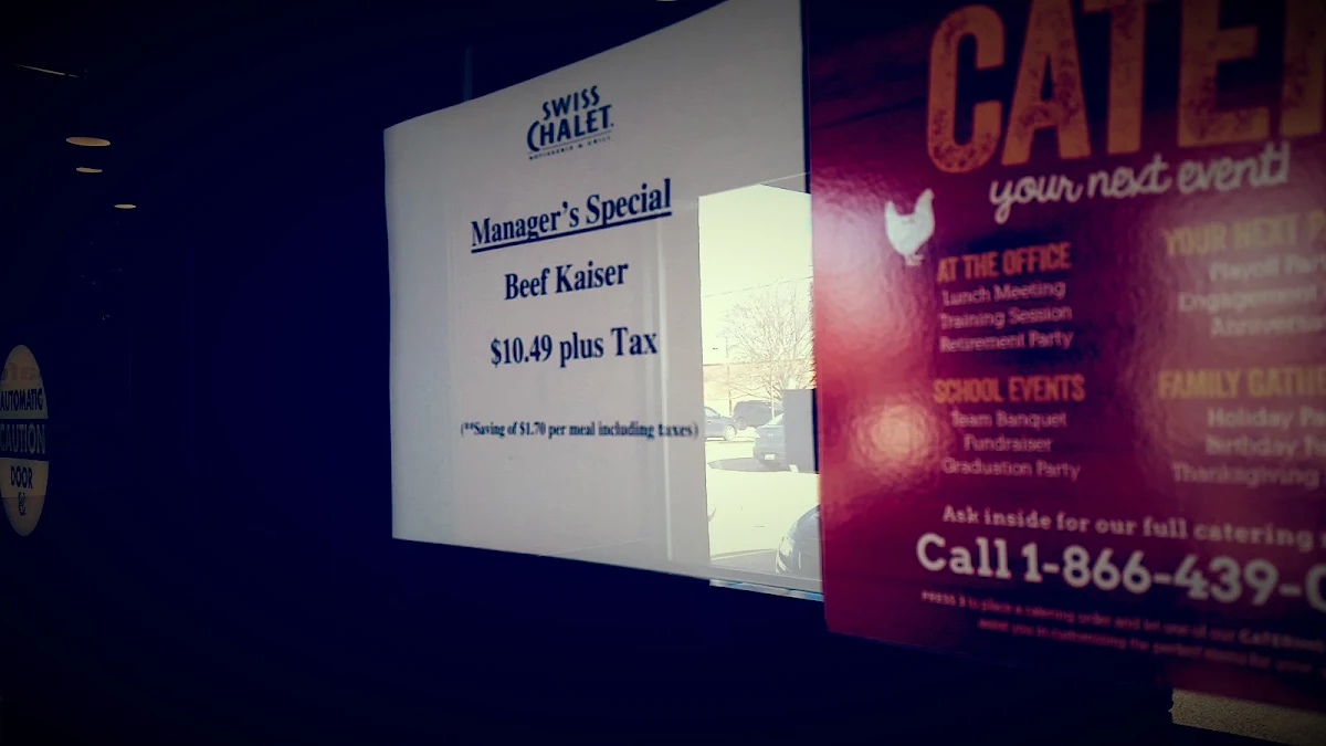 Menu, Swiss Chalet