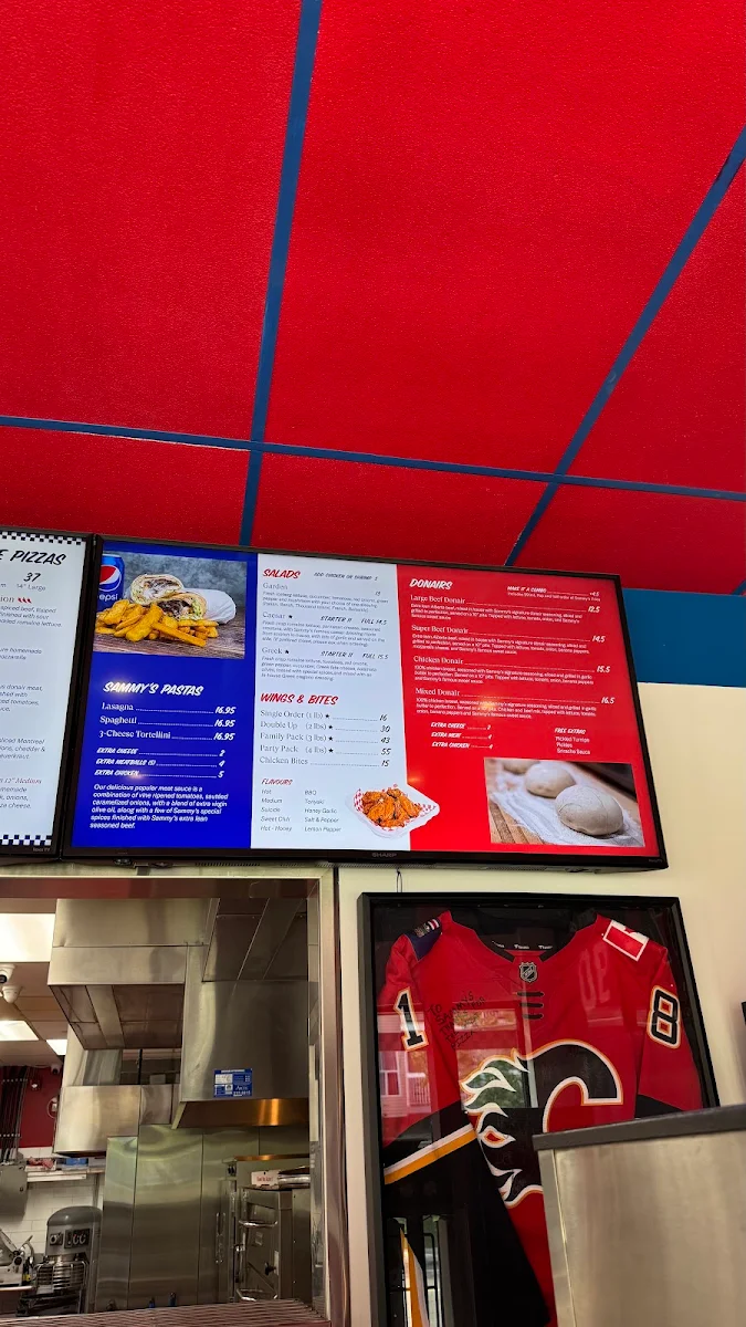 Menu, Sammy's Worlds Greatest Pizza