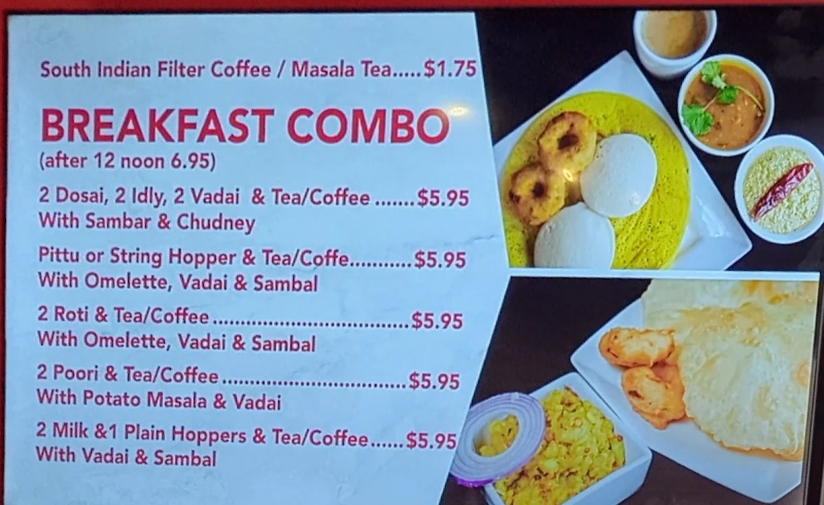 Menu, Babu Takeout And Catering