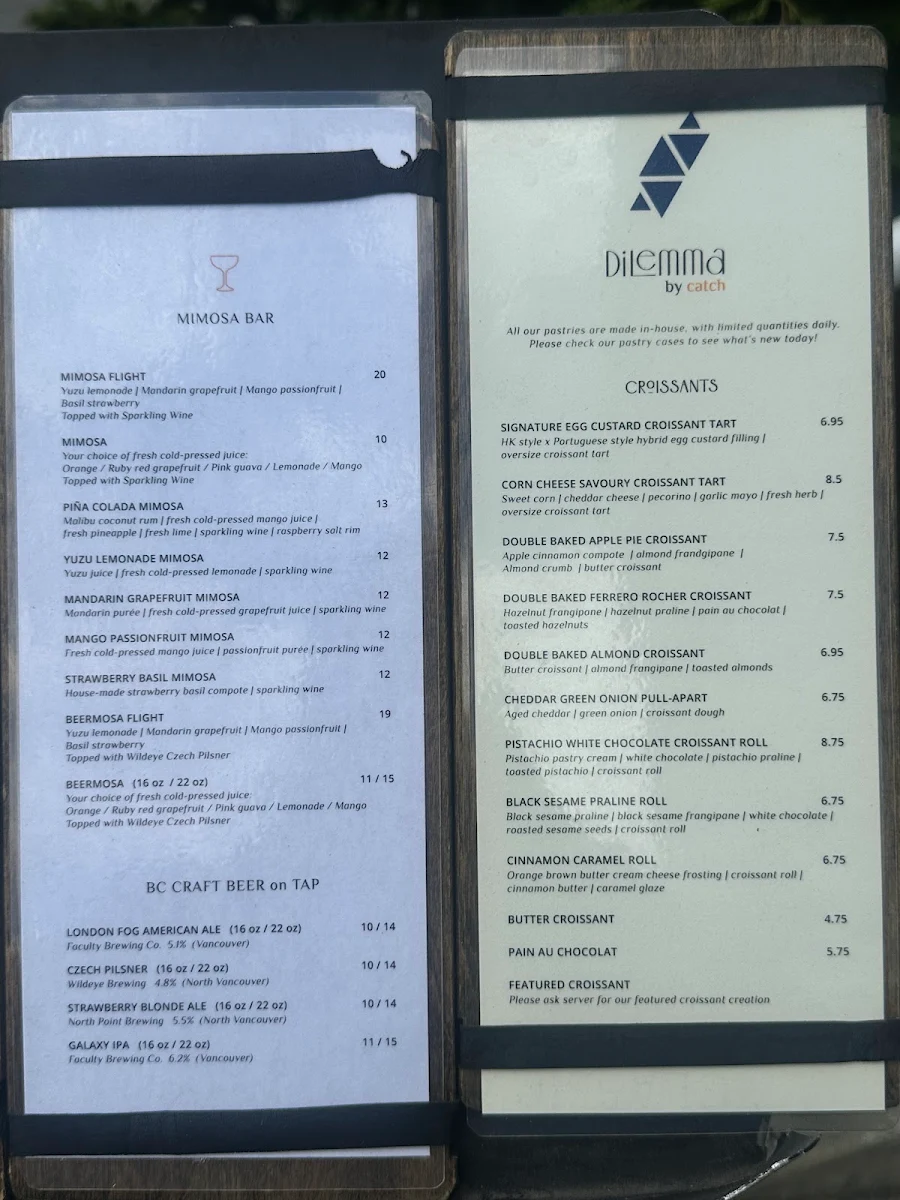Menu, Catch 122 Cafe Bistro